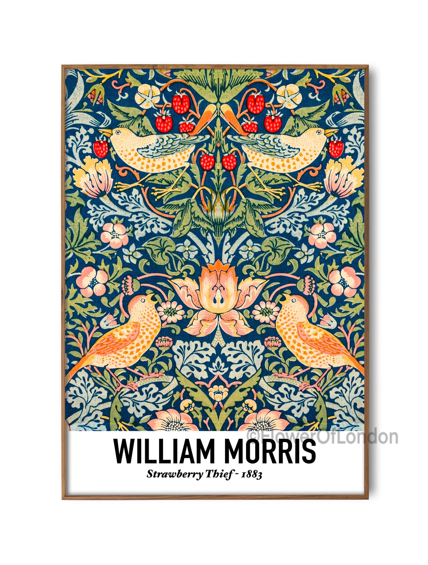 William Morris Print Strawberry Thief Wallpaper