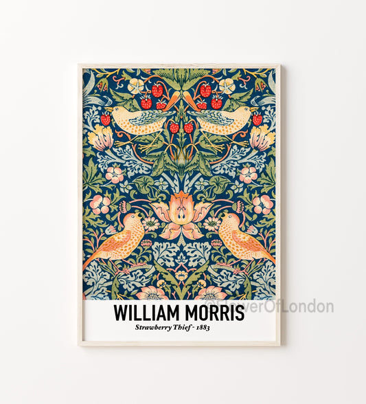 William Morris Print Strawberry Thief Wallpaper