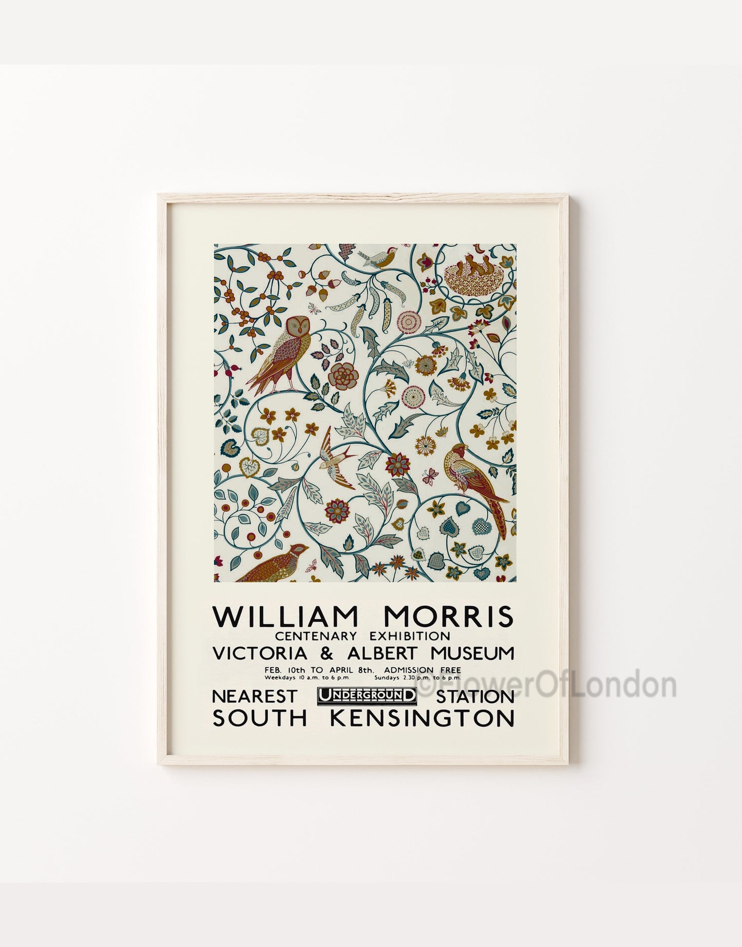 William Morris Exhibition Poster Newill Owl