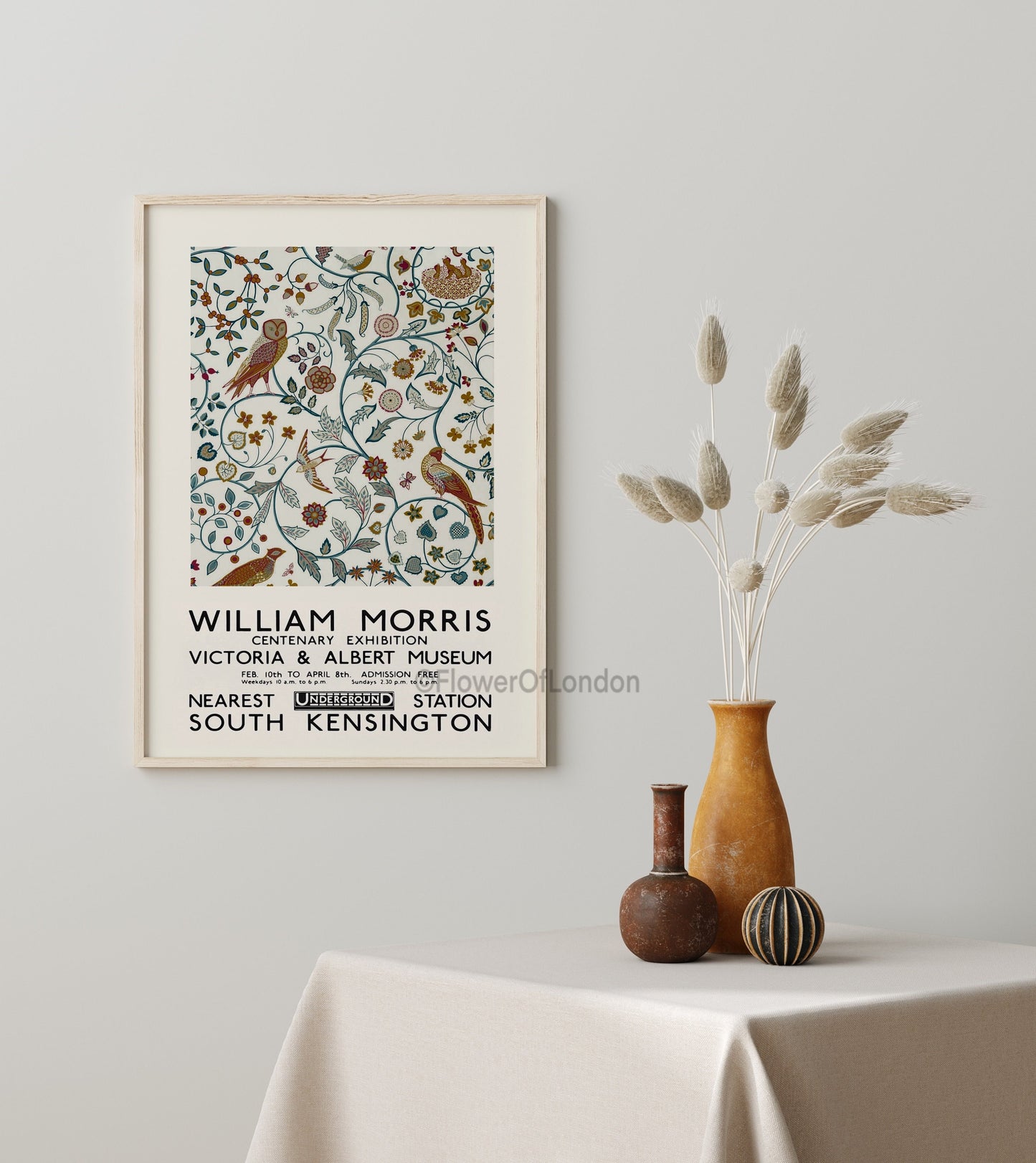 William Morris Exhibition Poster Newill Owl