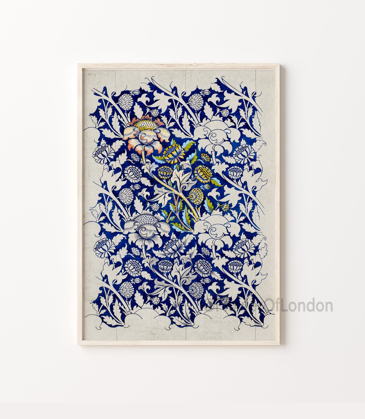 William Morris Wey Fabric Sketch Print