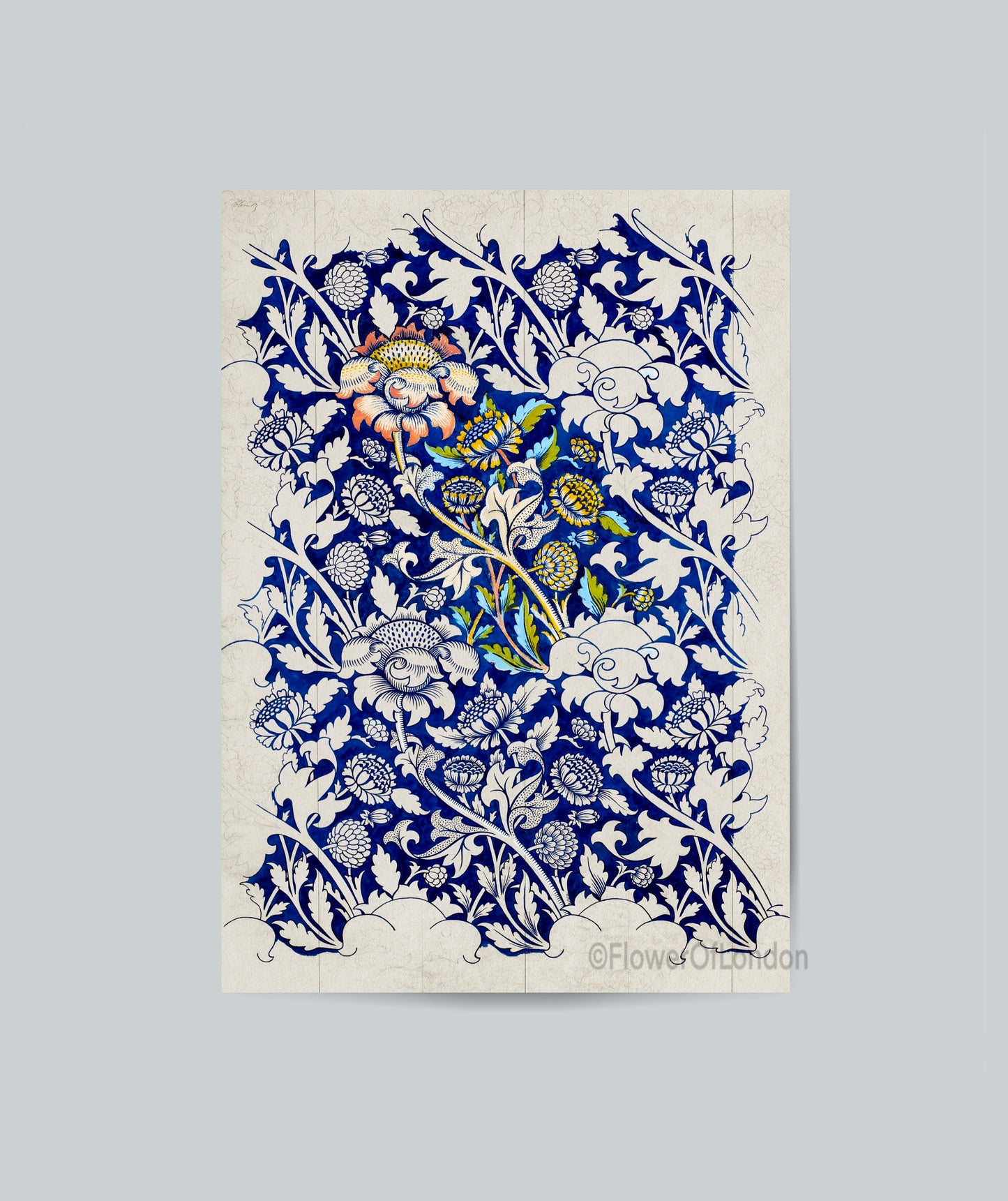 William Morris Wey Fabric Sketch Print