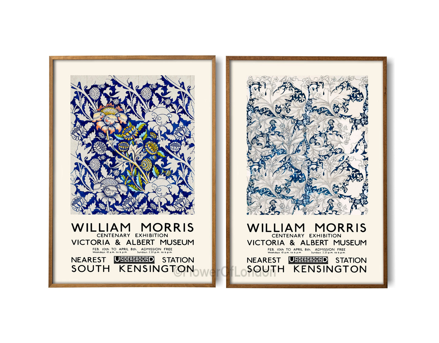 Set of 2 William Morris Exhibition Posters Wey & Wallflower