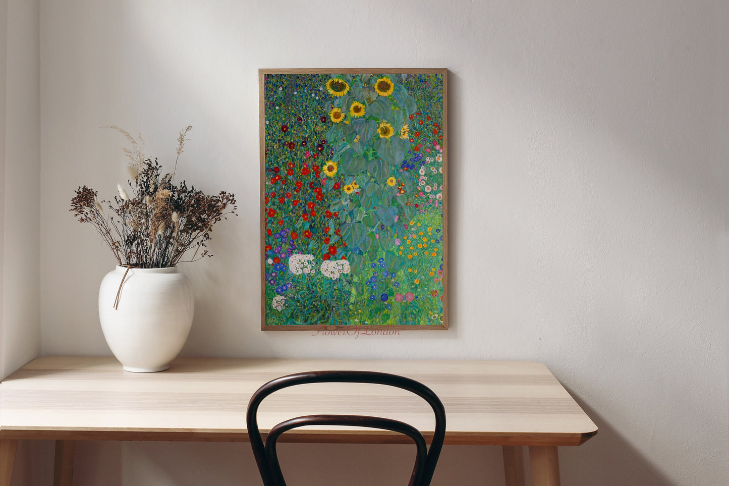 Gustav Klimt Cottage Garden with Sunflowers Print