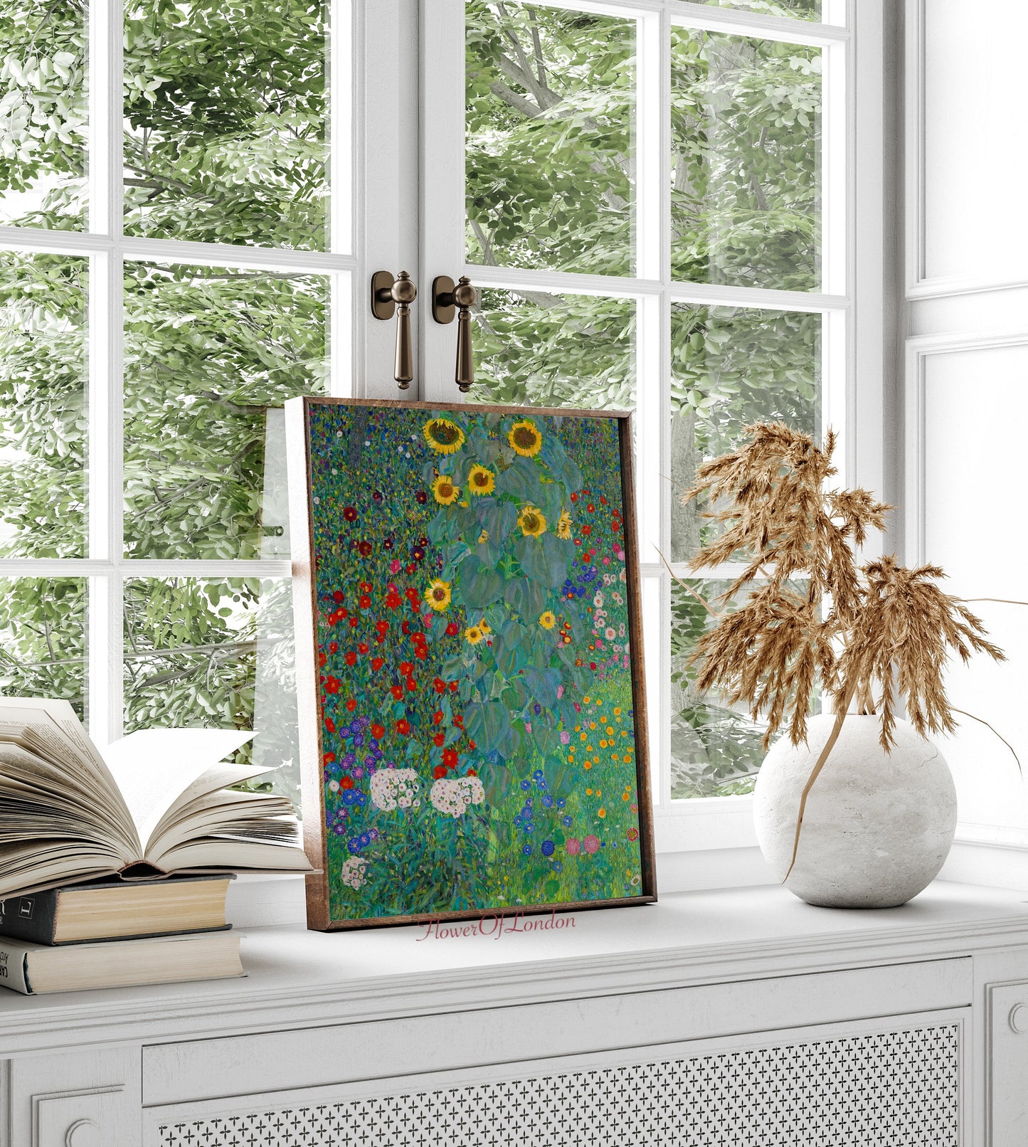 Gustav Klimt Cottage Garden with Sunflowers Print