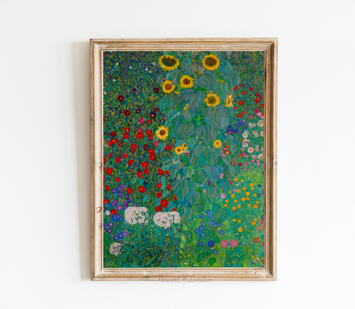 Gustav Klimt Cottage Garden with Sunflowers Print