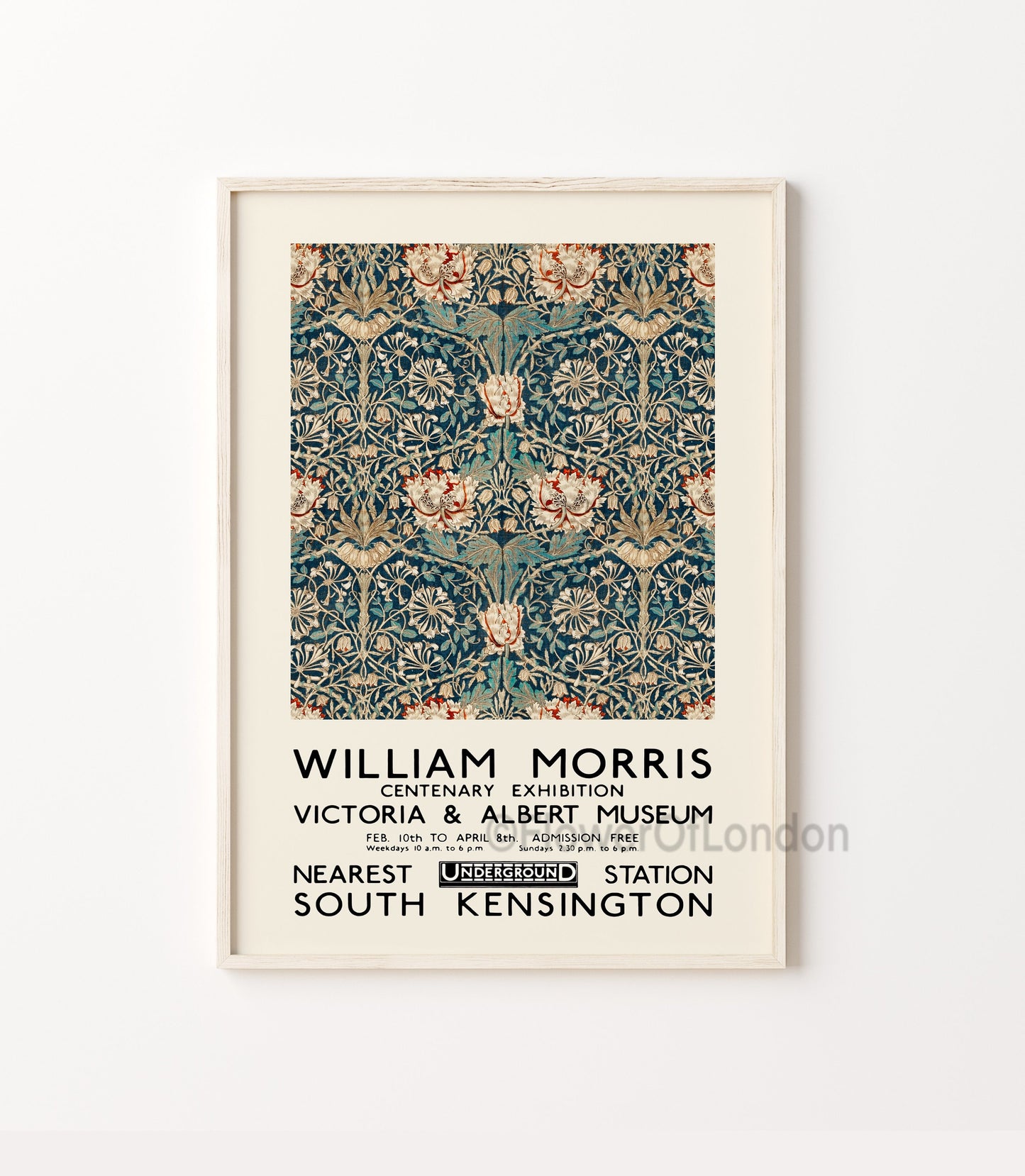 William Morris Exhibition Poster Honeysuckle Wallpaper