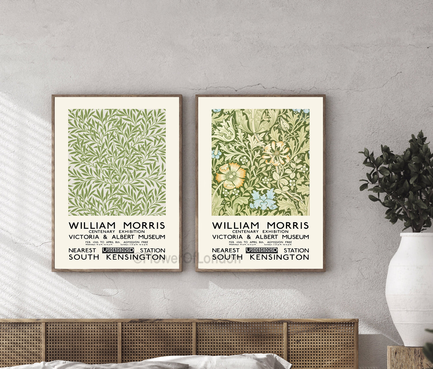 Set of 2 William Morris Prints Compton & Willow