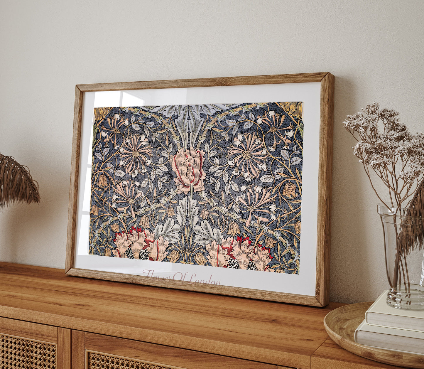 William Morris Print Vintage Honeysuckle Wallpaper