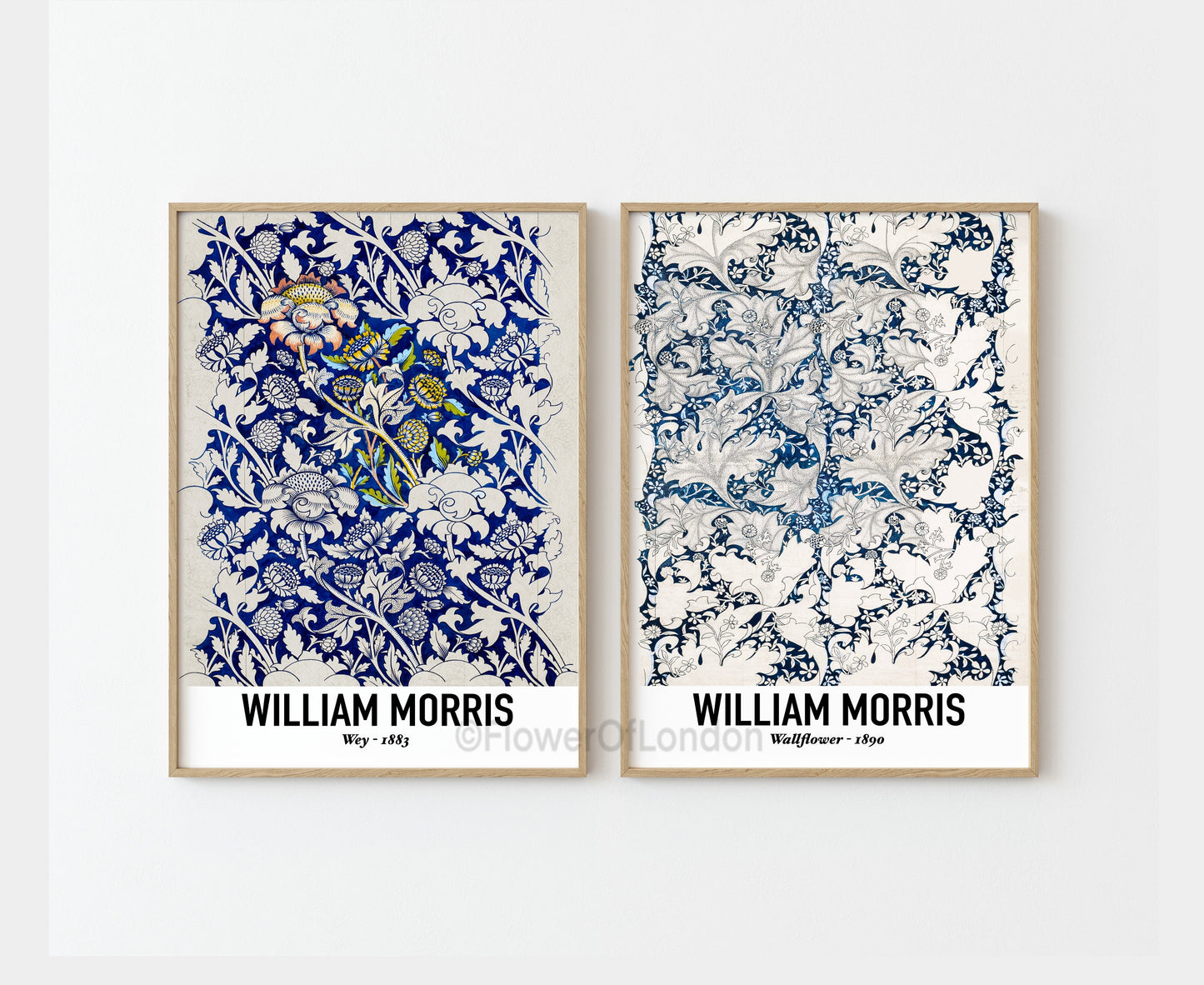 Set of 2 William Morris Prints  Wallpaper Wey & Wallflower