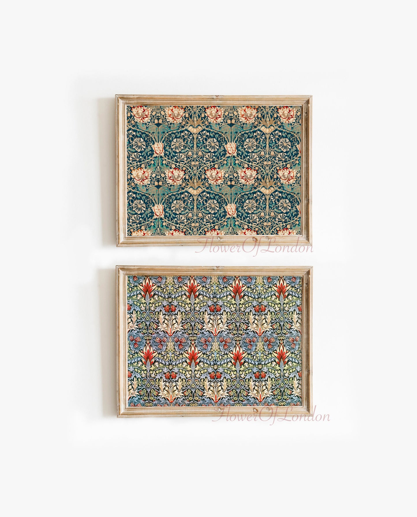 Set of 2 William Morris Prints Honeysuckle & Snakeshead