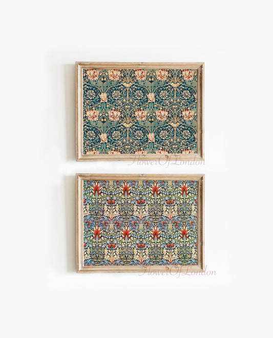 Set of 2 William Morris Prints Honeysuckle & Snakeshead