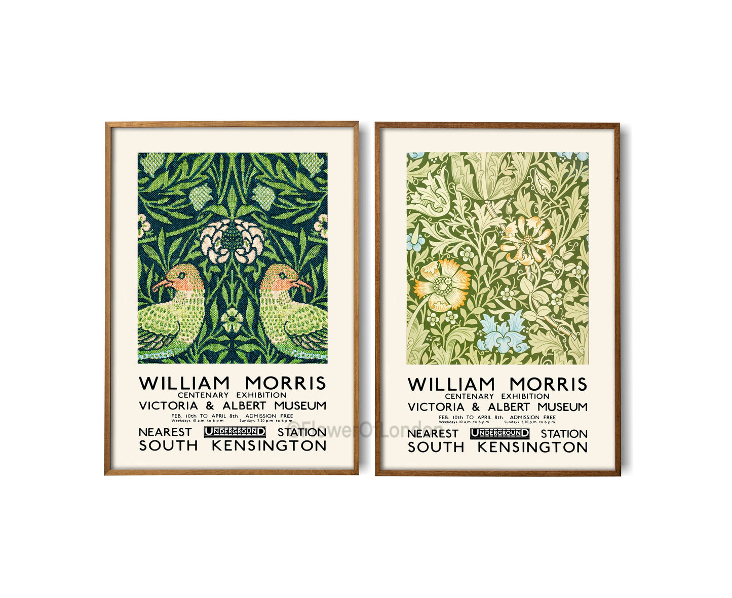 Set of 2 William Morris Posters Compton & Birds