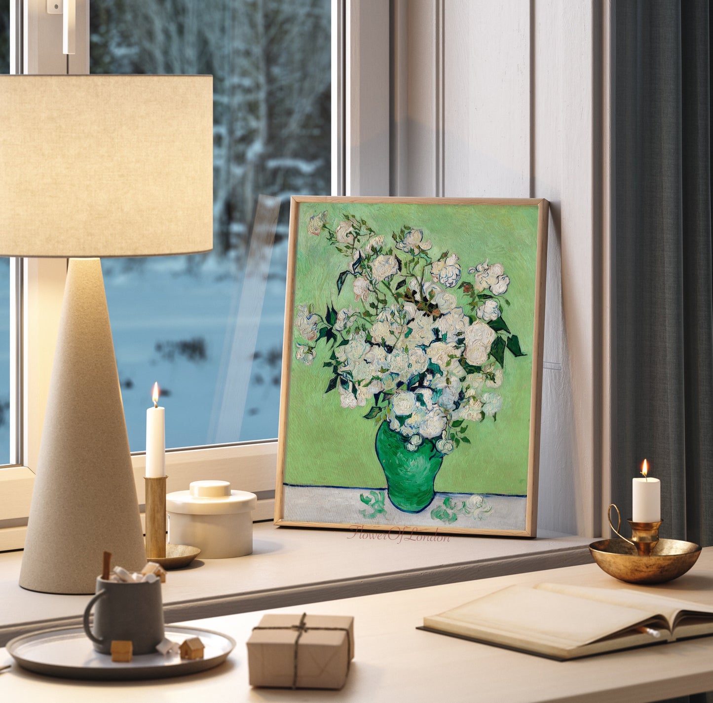 Vincent Van Gogh White Roses Print