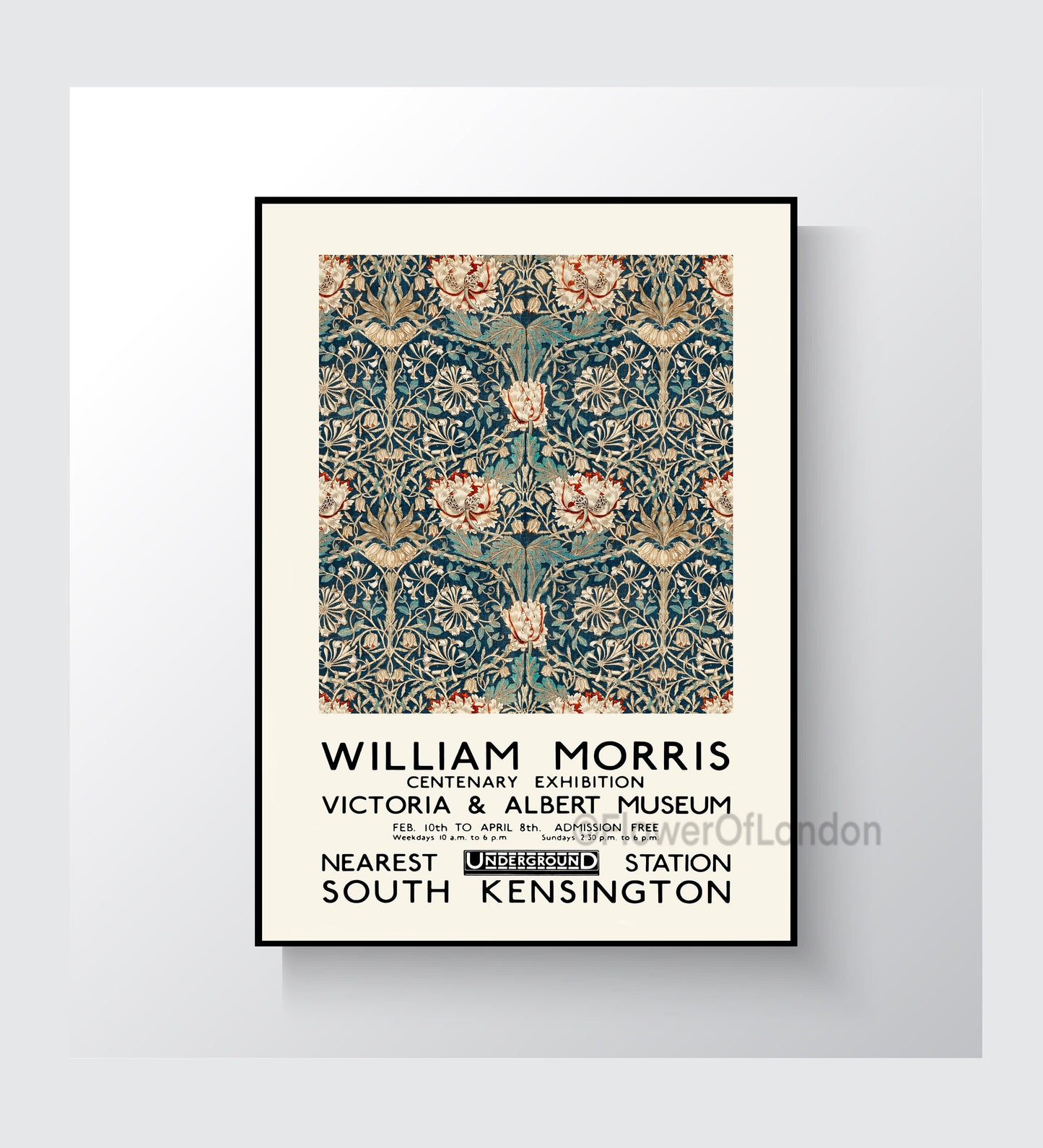 William Morris Exhibition Poster Honeysuckle Wallpaper