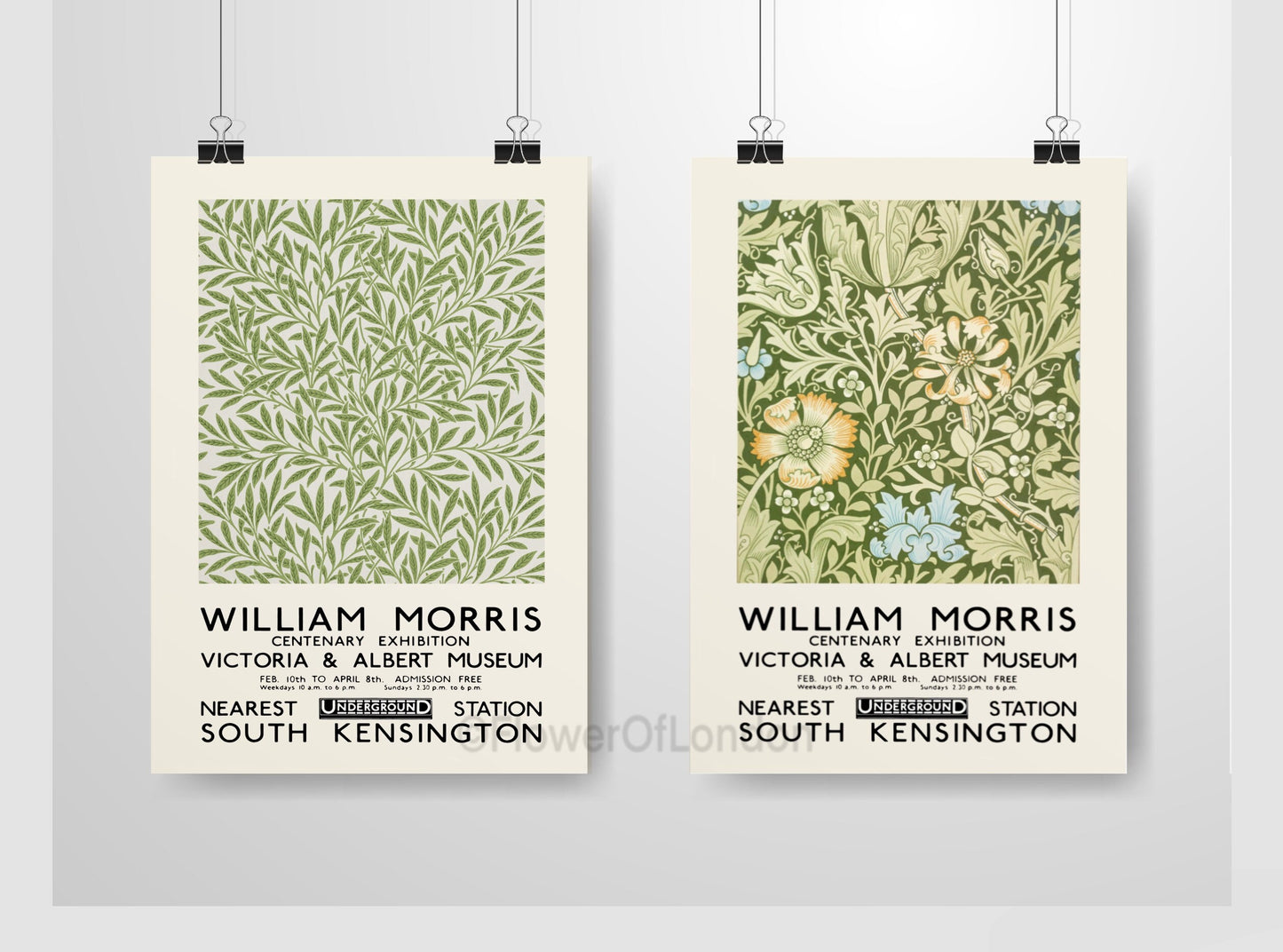 Set of 2 William Morris Prints Compton & Willow