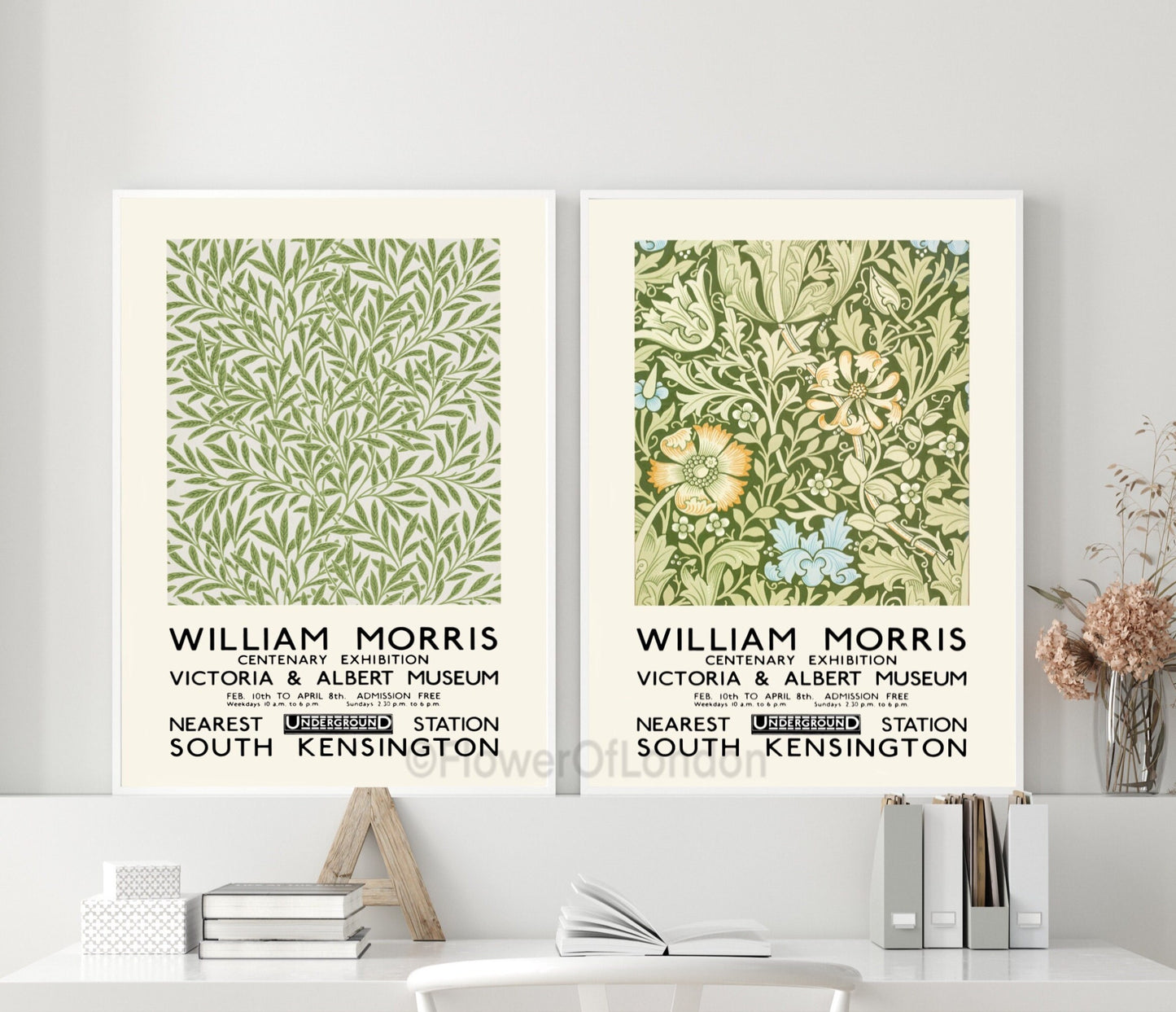 Set of 2 William Morris Prints Compton & Willow