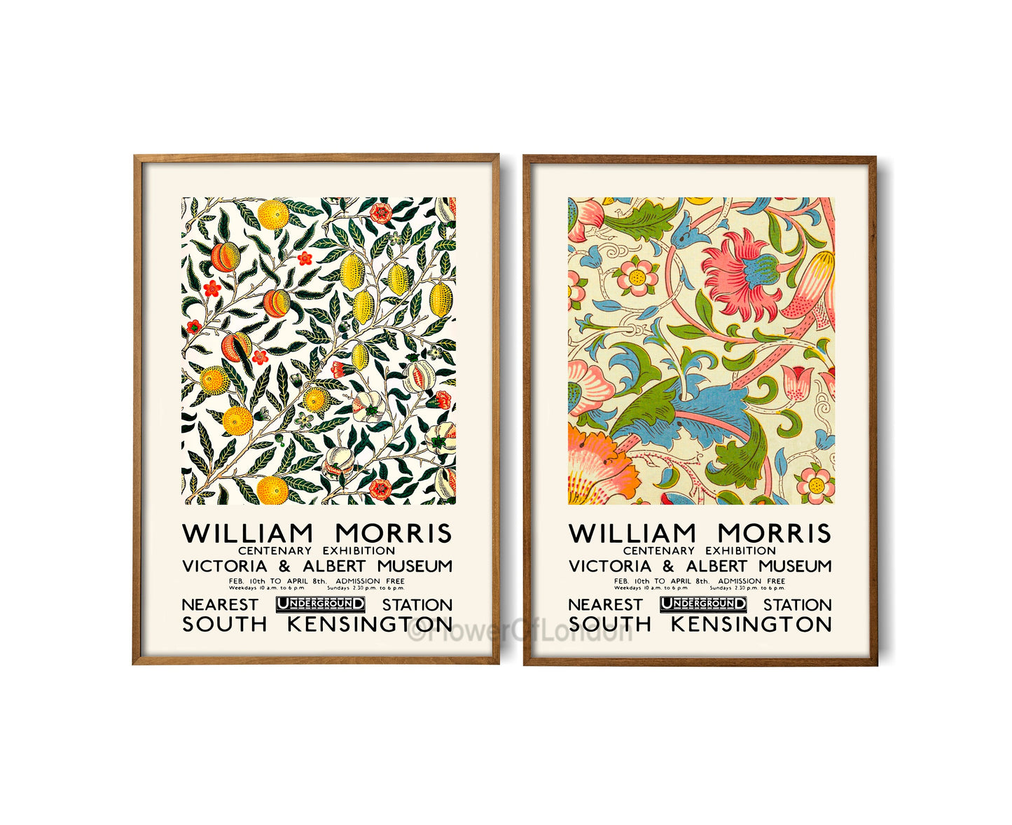 Set of 2 William Morris Prints Four Fruits Citrus & Lodden