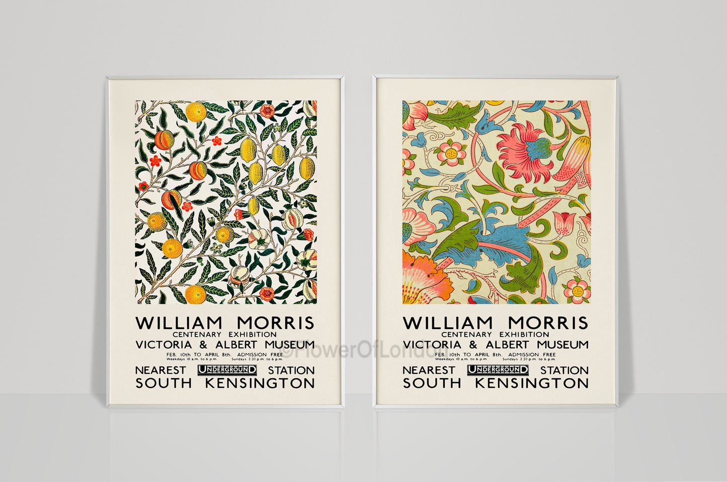 Set of 2 William Morris Prints Four Fruits Citrus & Lodden