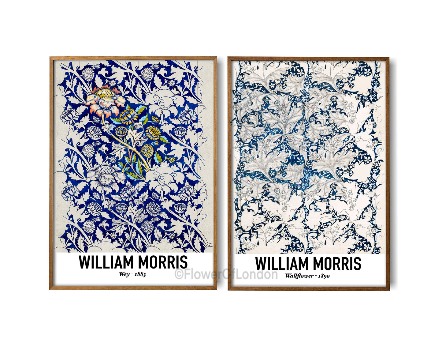 Set of 2 William Morris Prints  Wallpaper Wey & Wallflower