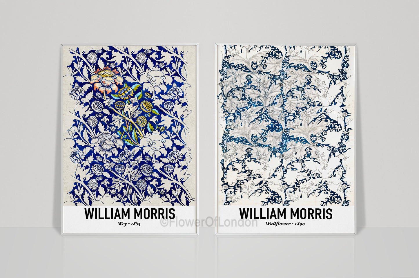 Set of 2 William Morris Prints  Wallpaper Wey & Wallflower