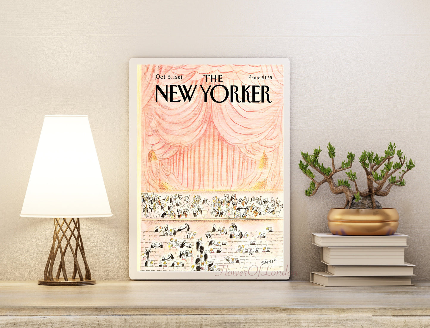 New Yorker 5 Oct 1981 Print, Warm Soft Pastel College Dorm Decor