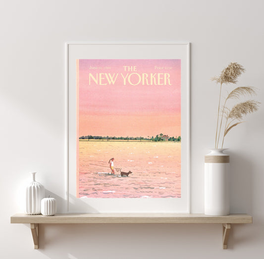 New Yorker Print 16 June 1986, Summer Soft Colours College Dorm Decor