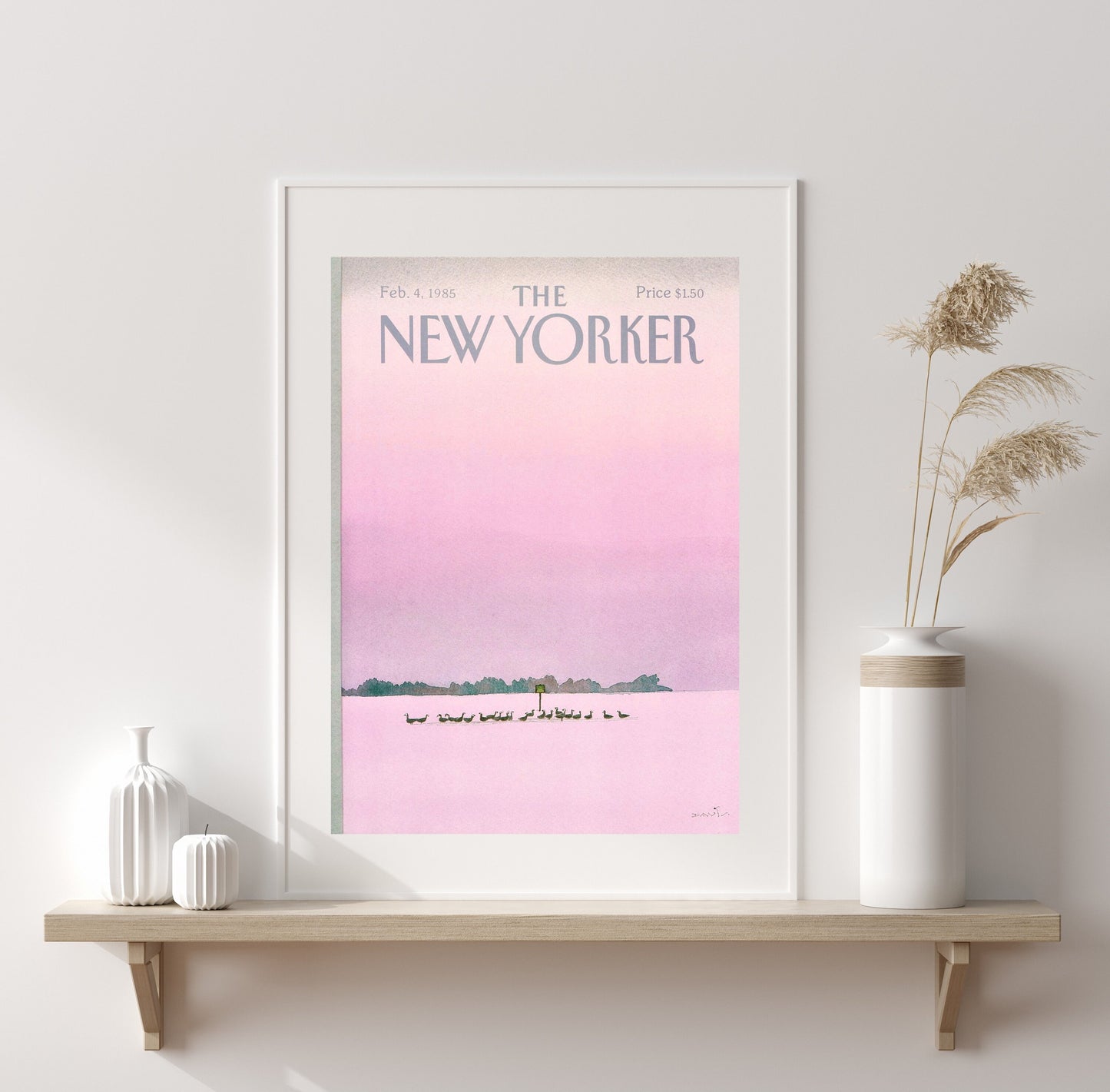 New Yorker 4 Feb 1985 Print, Soft Pastel Colour College Dorm Decor