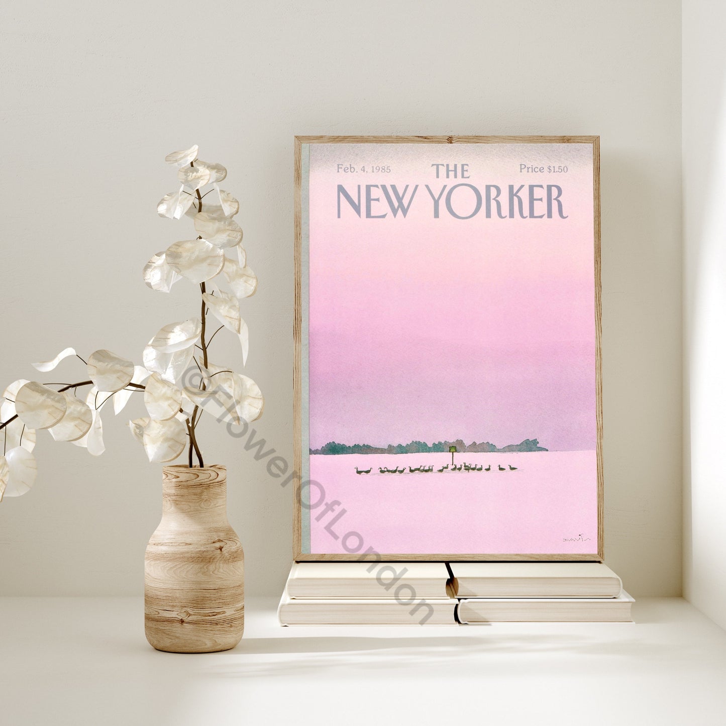 New Yorker 4 Feb 1985 Print, Soft Pastel Colour College Dorm Decor