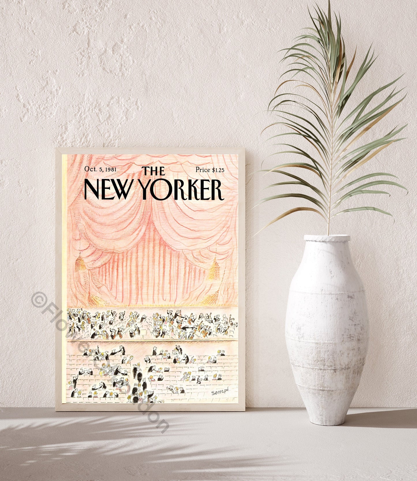 New Yorker 5 Oct 1981 Print, Warm Soft Pastel College Dorm Decor