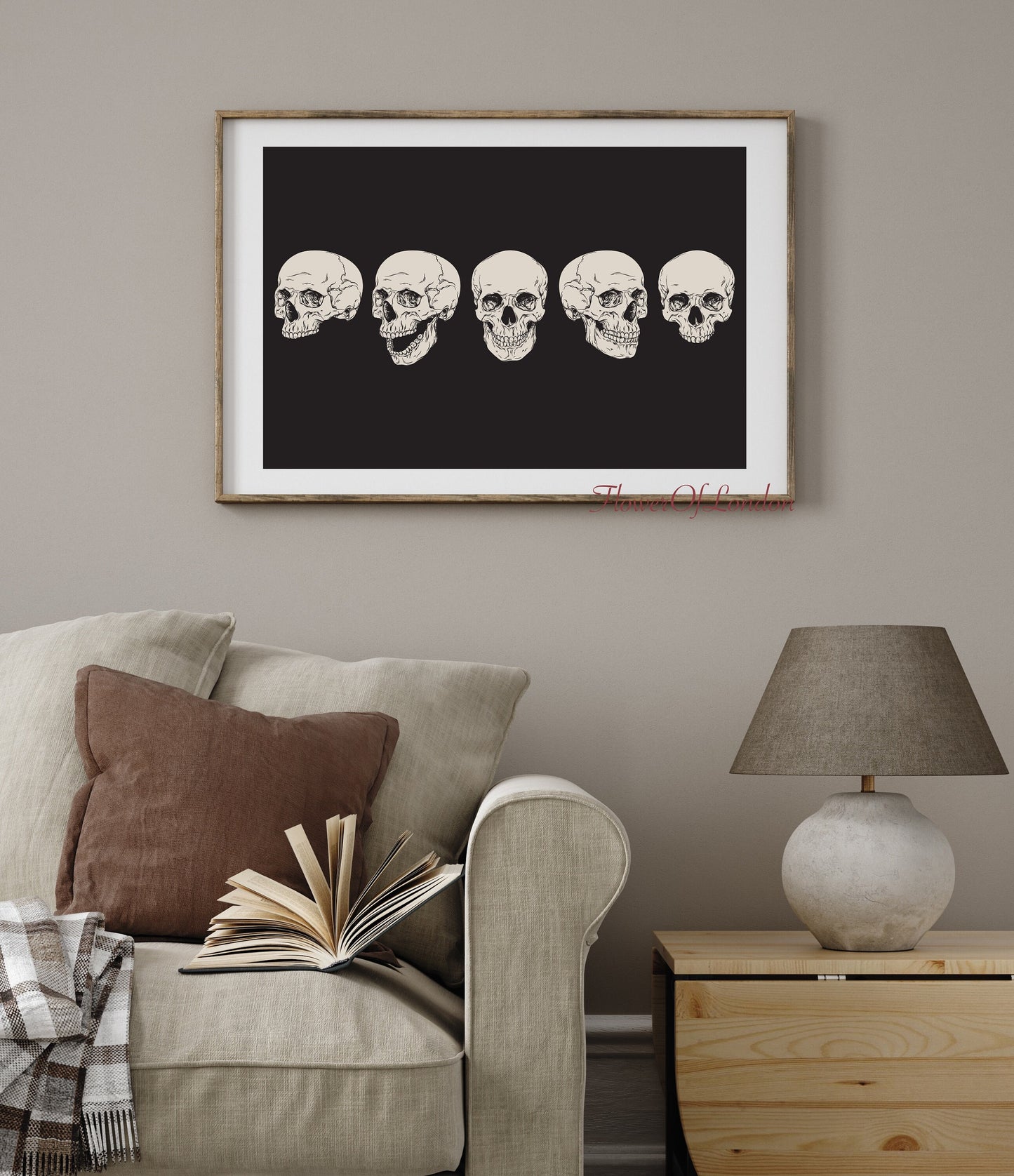 Skulls Halloween Spooky Dark Academia Print #H18