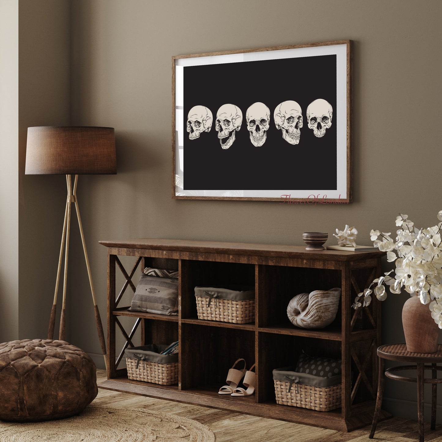 Skulls Halloween Spooky Dark Academia Print #H18