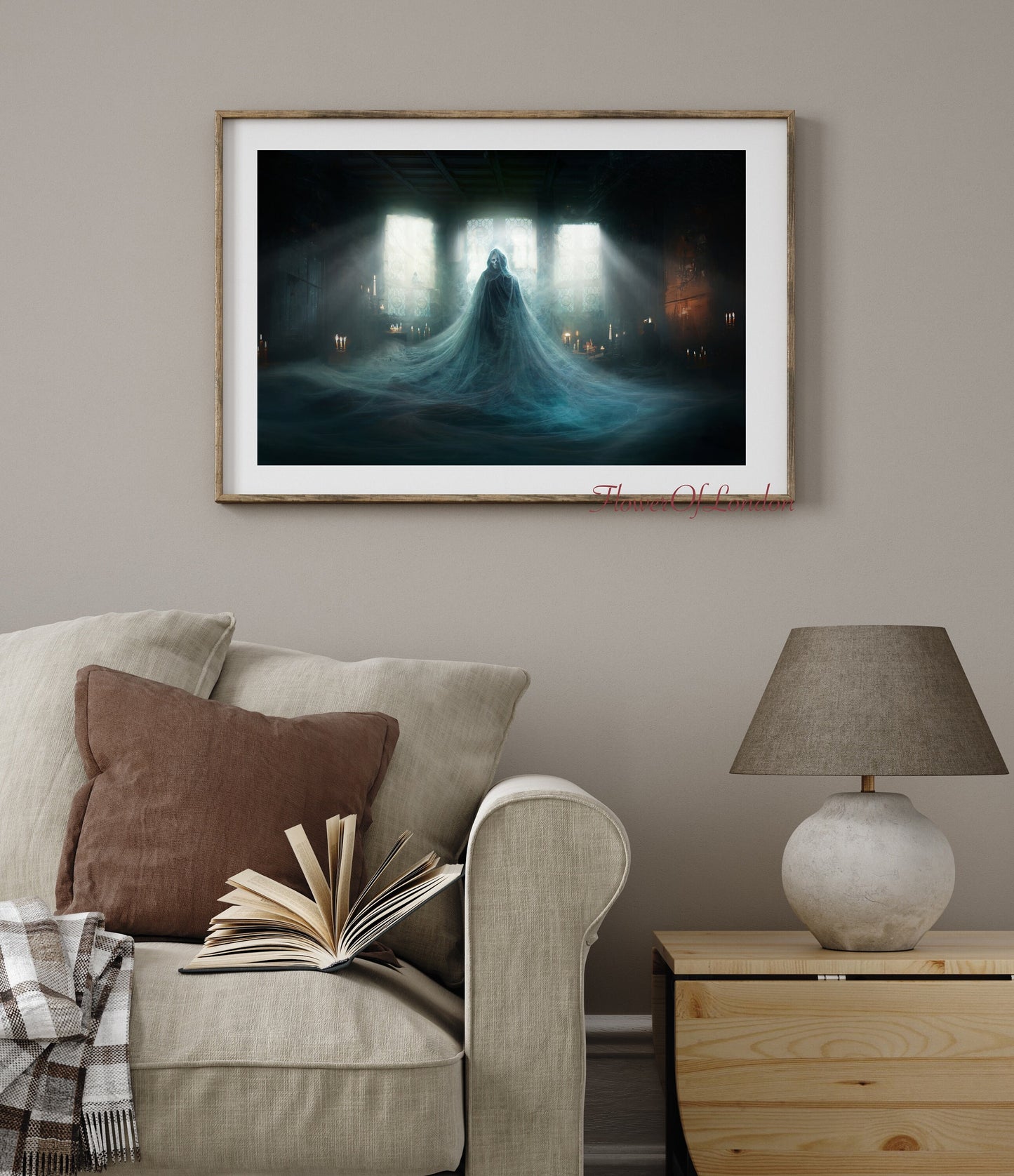 Haunted Skeleton Halloween Moody Print #H19