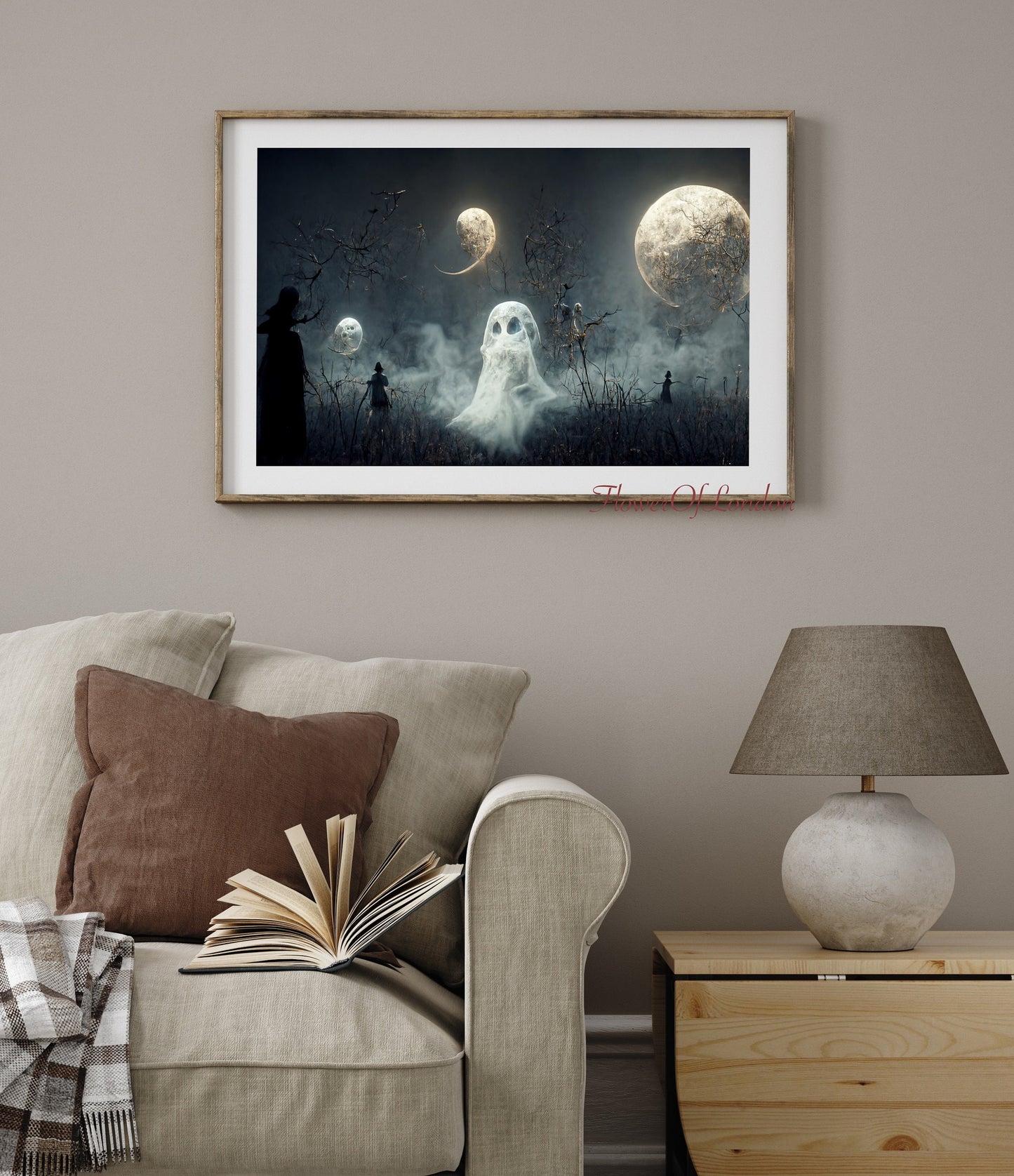 Ghost Dark Academia Spooky Halloween Print #H2