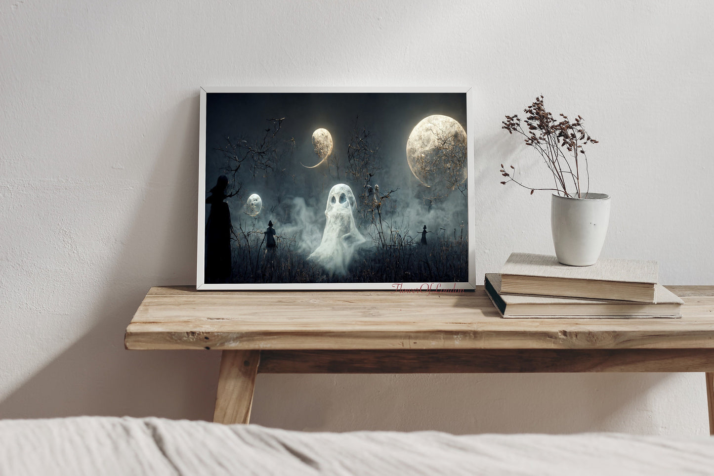 Ghost Dark Academia Spooky Halloween Print #H2