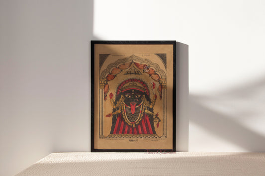 Sri Sri Kali Print, Hindu Goddess Vintage Painting