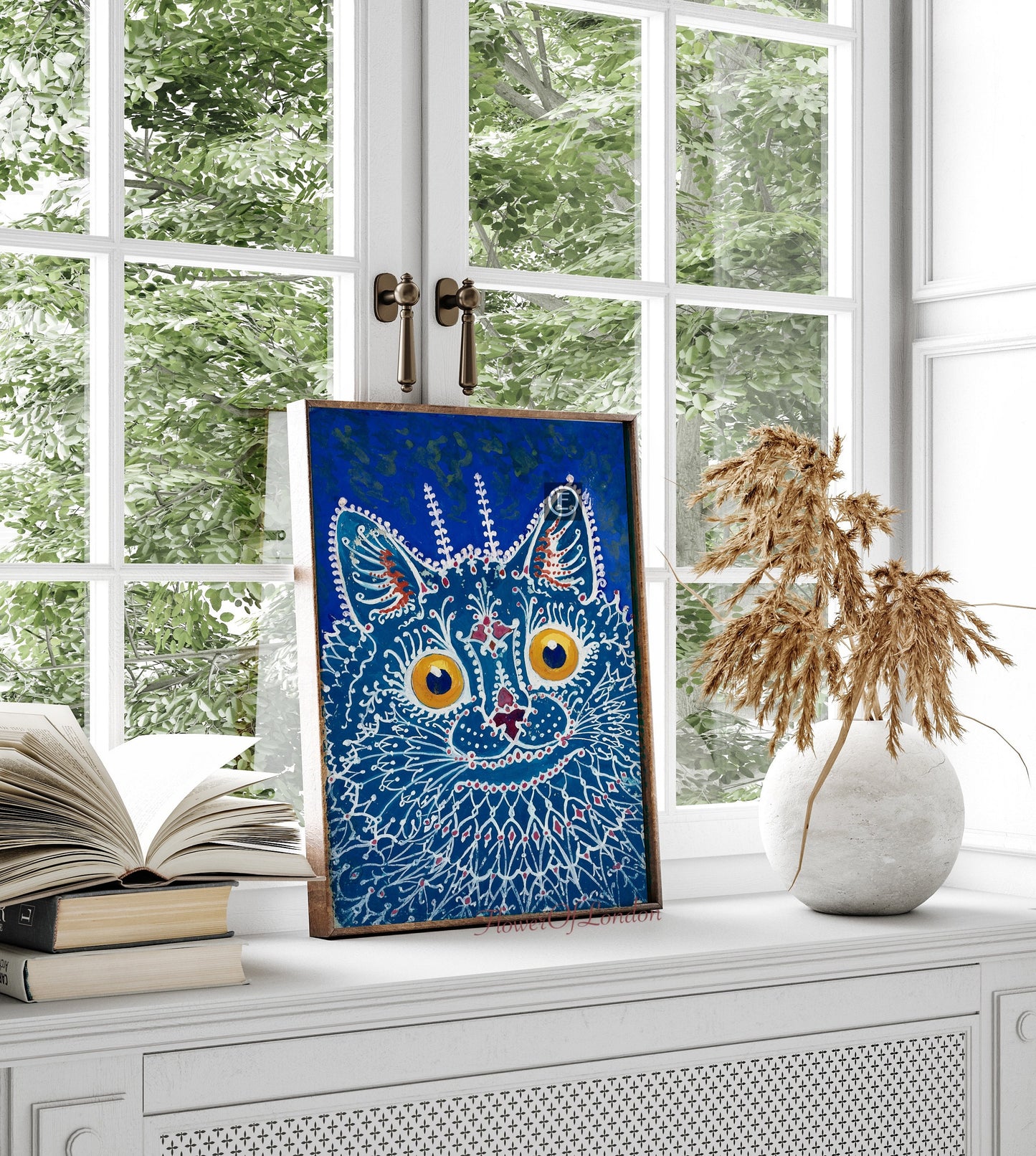 Vintage Blue Cat in Gothic Style  Print #7