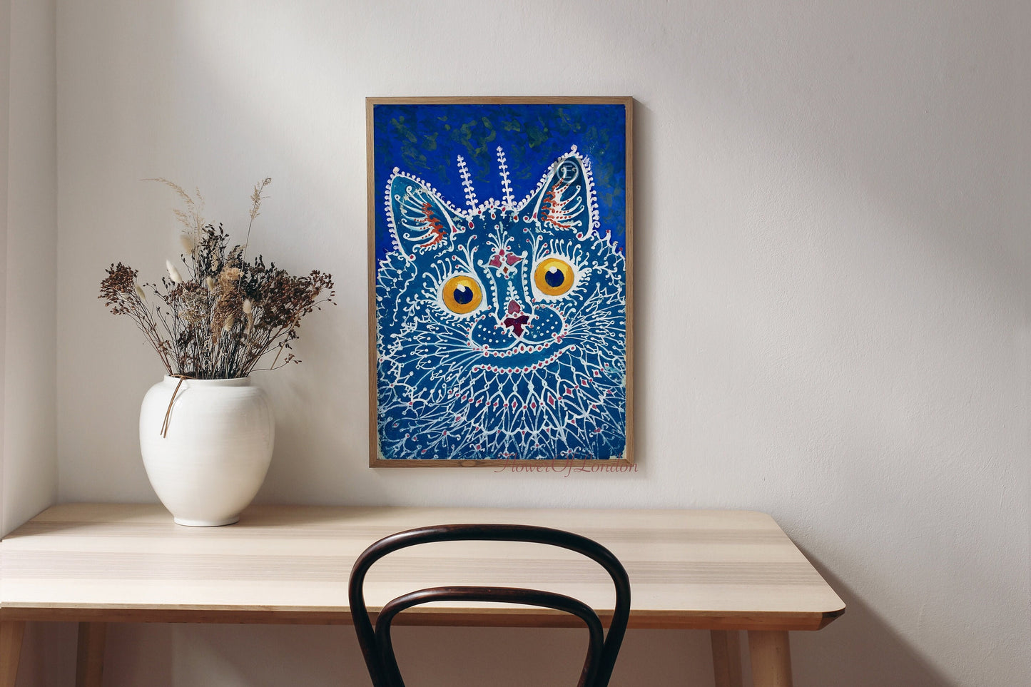 Vintage Blue Cat in Gothic Style  Print #7