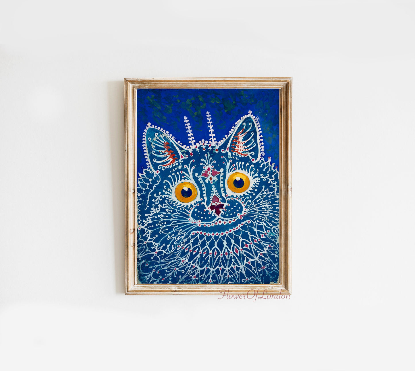 Vintage Blue Cat in Gothic Style  Print #7