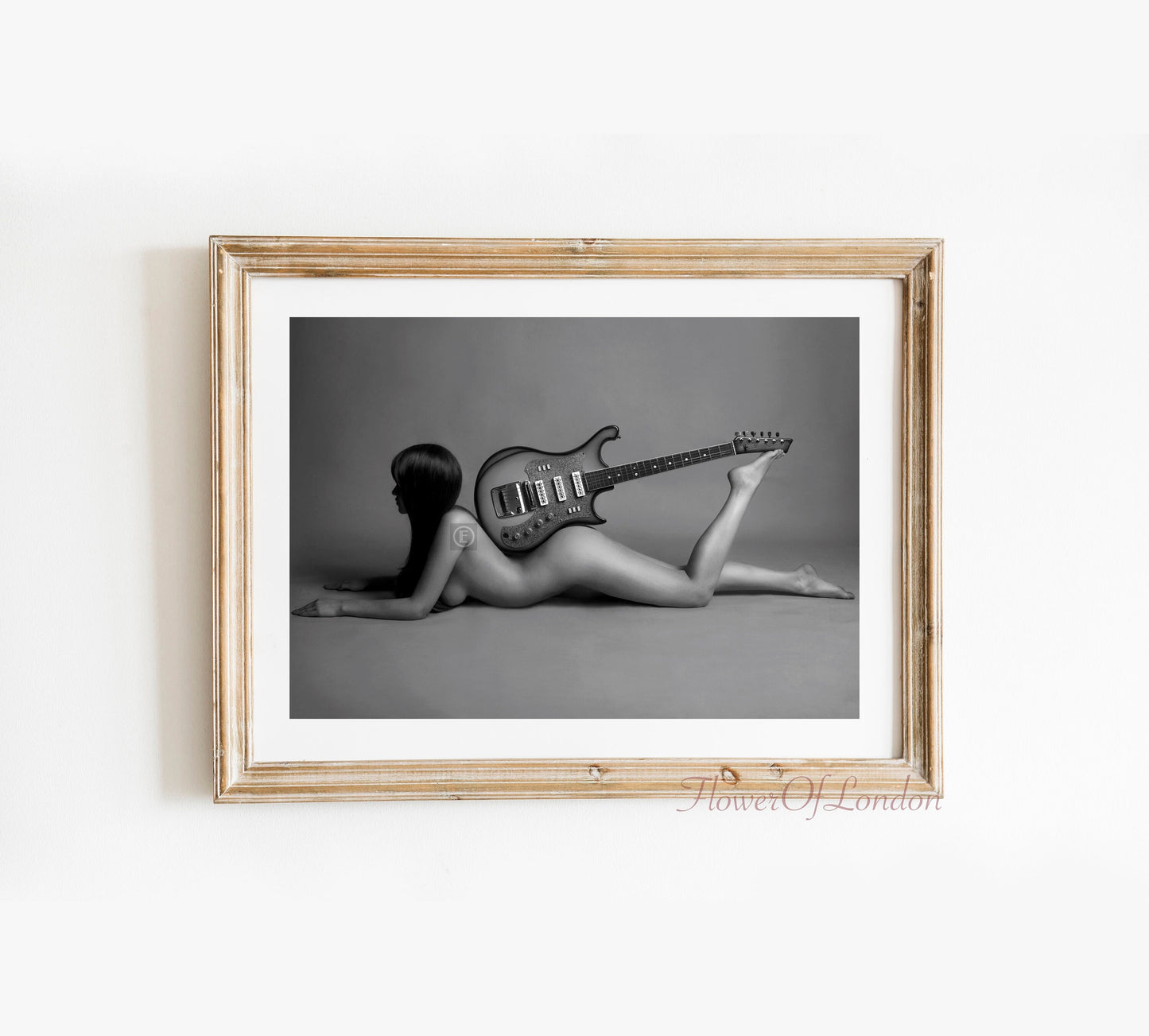 Nude Girl with Guitar Modern Art Print #11