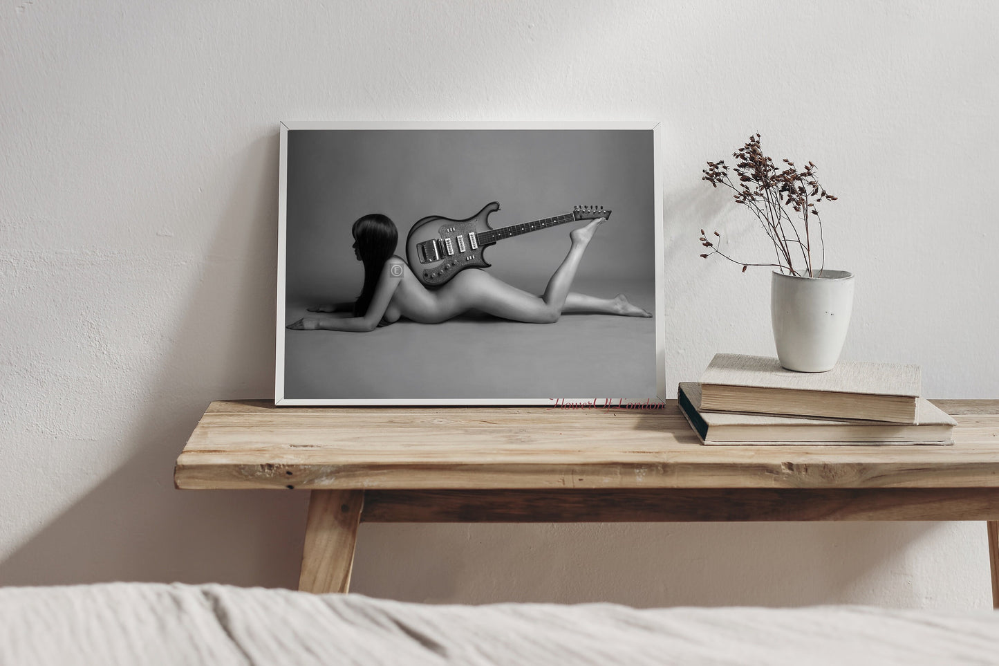 Nude Girl with Guitar Modern Art Print #11