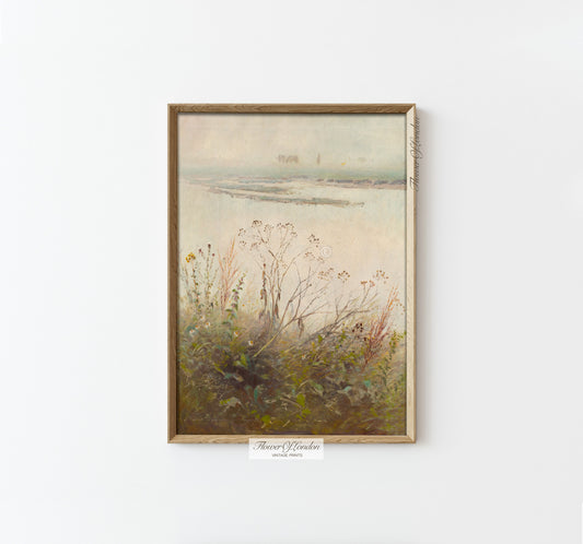 Vintage Riverbank Landscape Print #14