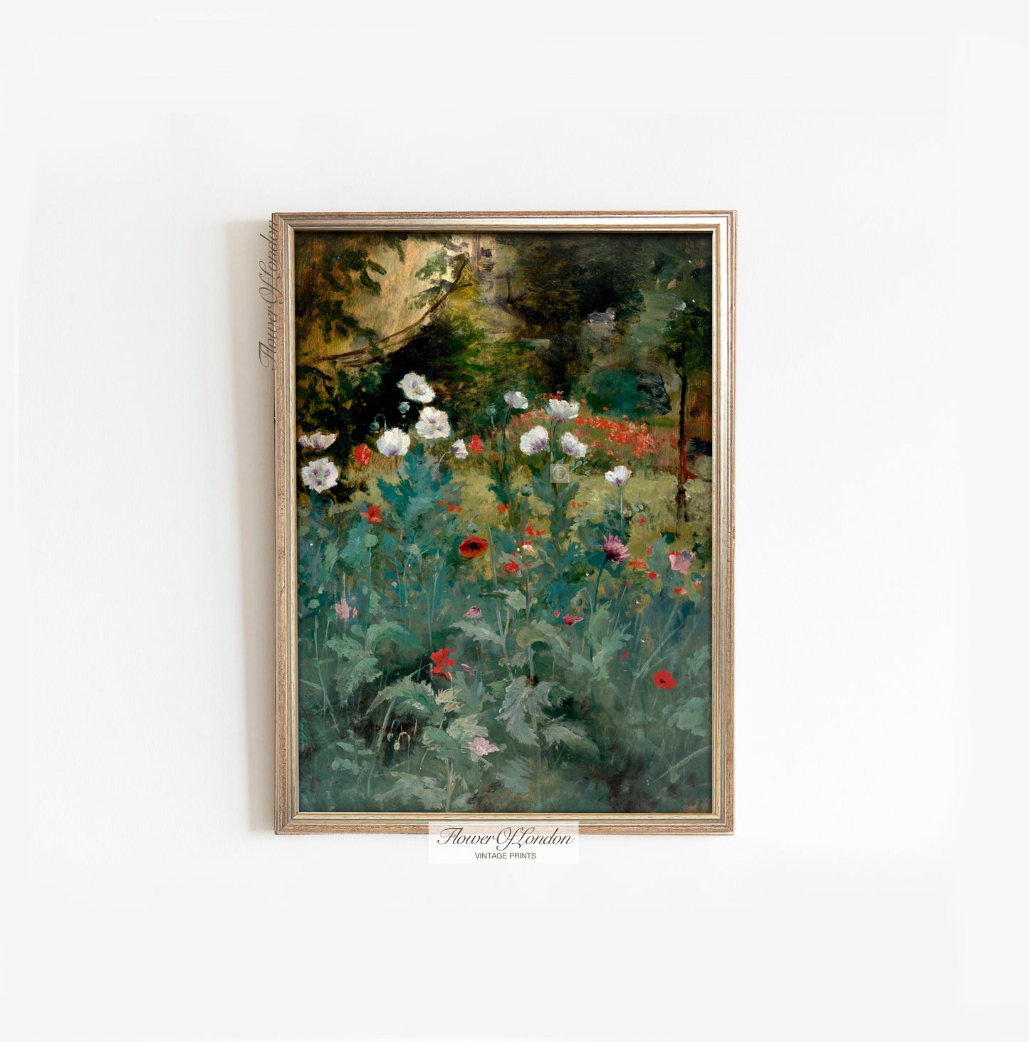 Vintage Garden with Red Poppies Print #15