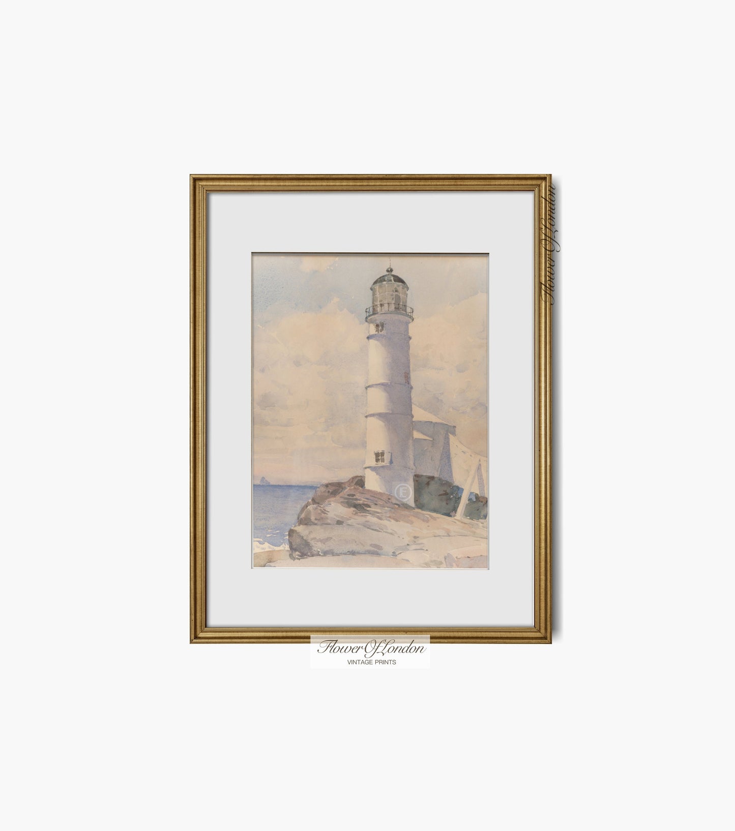 Neutral Summer Coastal Lighthouse Print #22